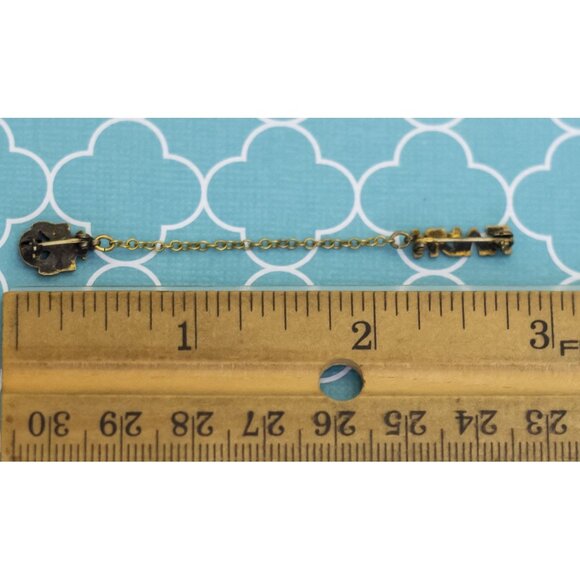 Vintage USN Navy Chain Link Gold Filled Brooch - R32 - Picture 3 of 3